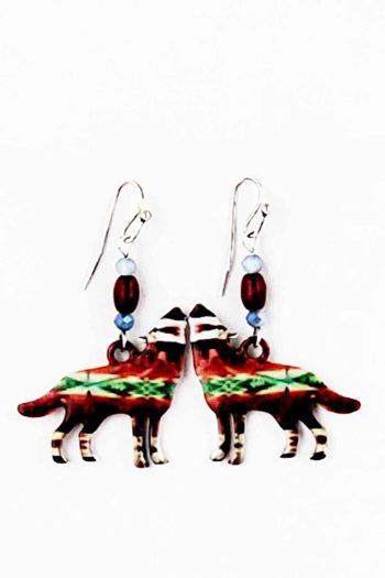 CE978 - Southwest Howling Wolf Earrings